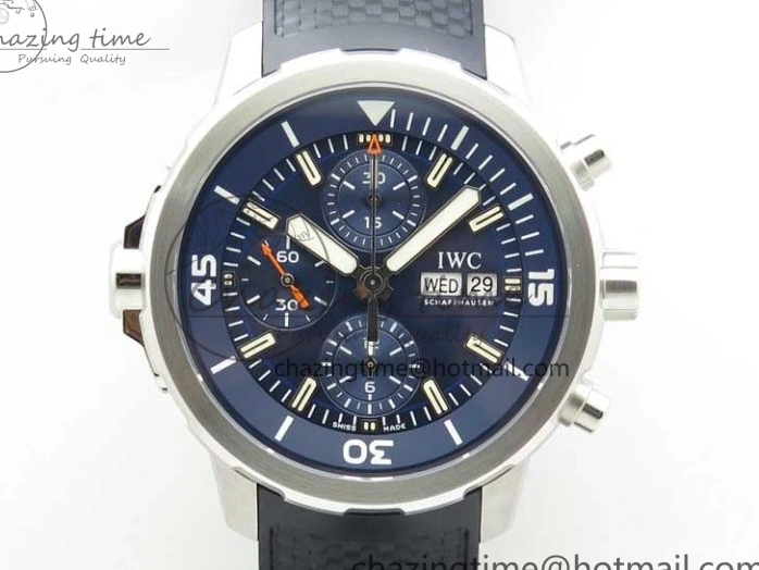 MIROTIME 1224 Aquatimer Chrono IW376803 V6F 1:1 Best Edition Blue Dial on Ruber Strap A Neat 7083